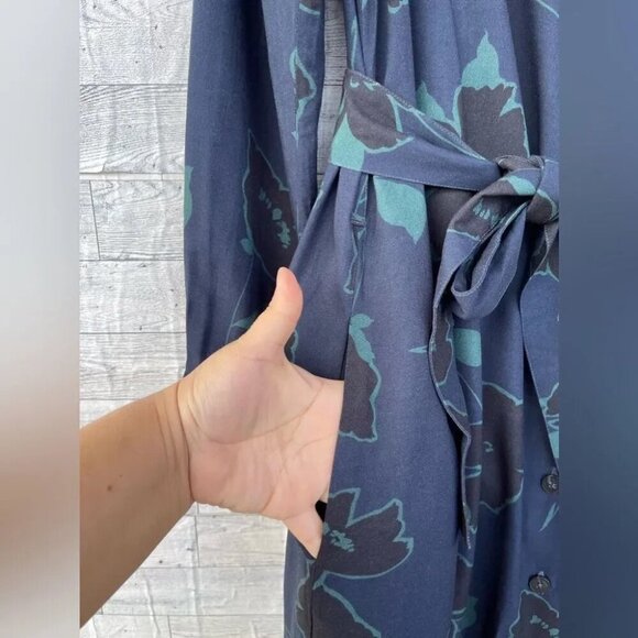 Xacus Art floral button down belted dress size 42/6 - Picture 11 of 14